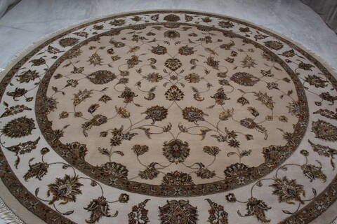 Jaipur Beige Round Hand Knotted 101 X 102 Area Rug 905-145484 Image 8