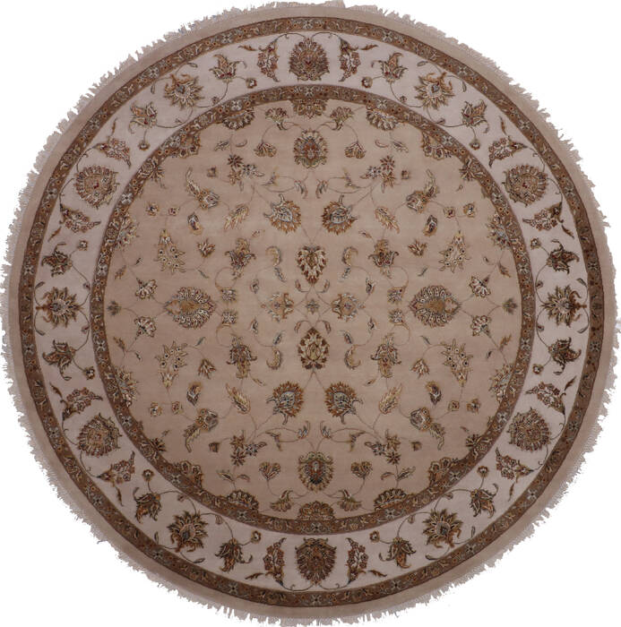 Jaipur Beige Round Hand Knotted 101 X 102 Area Rug 905-145484 Image 0