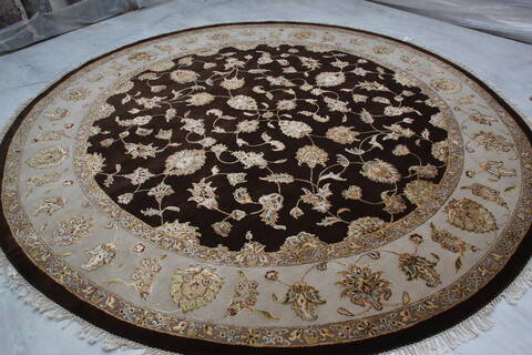 Jaipur Brown Round Hand Knotted 911 X 100 Area Rug 905-145485 Image 2