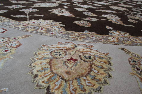 Jaipur Brown Round Hand Knotted 911 X 100 Area Rug 905-145485 Image 4