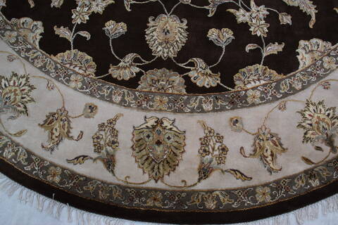 Jaipur Brown Round Hand Knotted 100 X 102 Area Rug 905-145486 Image 5