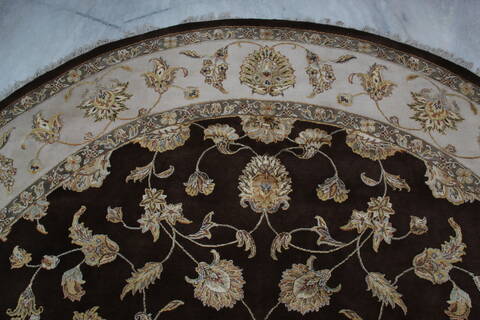 Jaipur Brown Round Hand Knotted 100 X 102 Area Rug 905-145486 Image 7