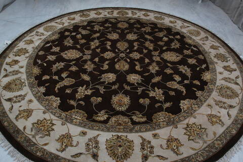 Jaipur Brown Round Hand Knotted 100 X 102 Area Rug 905-145486 Image 8