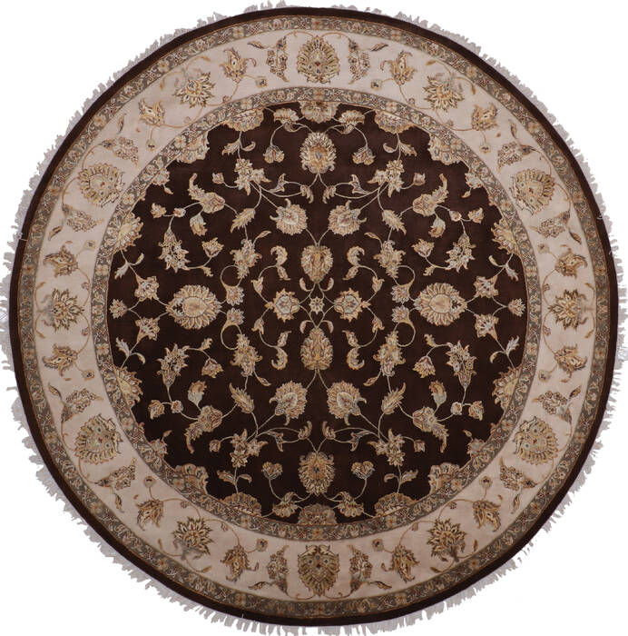 Jaipur Brown Round Hand Knotted 100 X 102 Area Rug 905-145486 Image 0