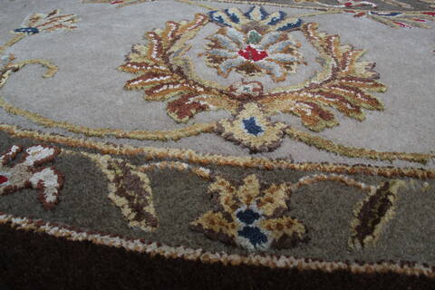 Jaipur Brown Round Hand Knotted 90 X 92 Area Rug 905-145487 Image 4