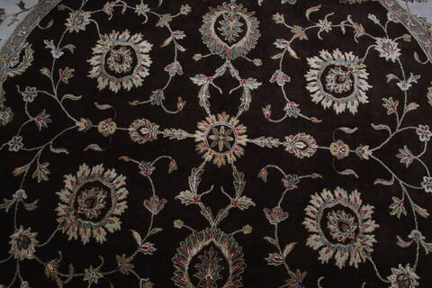 Jaipur Brown Round Hand Knotted 90 X 92 Area Rug 905-145487 Image 6