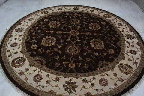 Jaipur Brown Round Hand Knotted 90 X 92 Area Rug 905-145487 Image 8