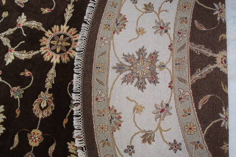 Jaipur Brown Round Hand Knotted 90 X 92 Area Rug 905-145487 Image 9