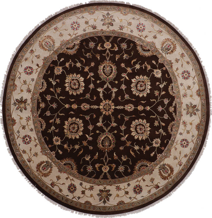 Jaipur Brown Round Hand Knotted 90 X 92 Area Rug 905-145487 Image 0