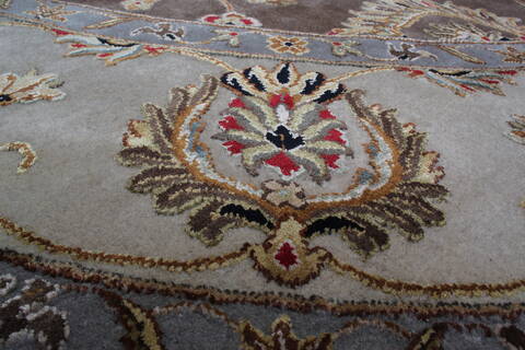 Jaipur Beige Round Hand Knotted 88 X 811 Area Rug 905-145488 Image 4