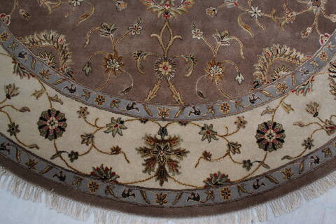Jaipur Beige Round Hand Knotted 88 X 811 Area Rug 905-145488 Image 5