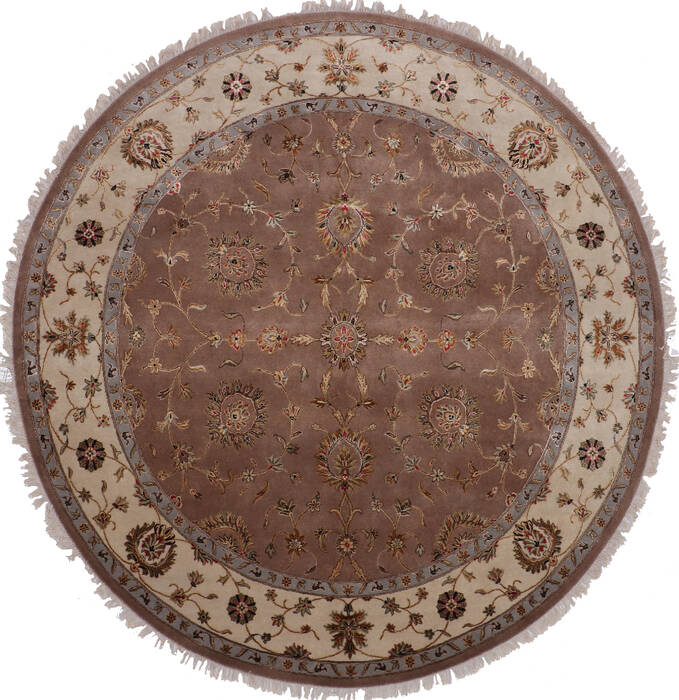 Jaipur Beige Round Hand Knotted 88 X 811 Area Rug 905-145488 Image 0