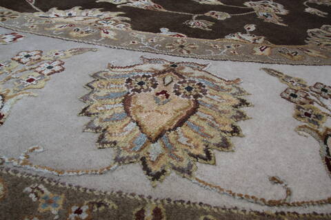 Jaipur Brown Round Hand Knotted 91 X 92 Area Rug 905-145489 Image 4