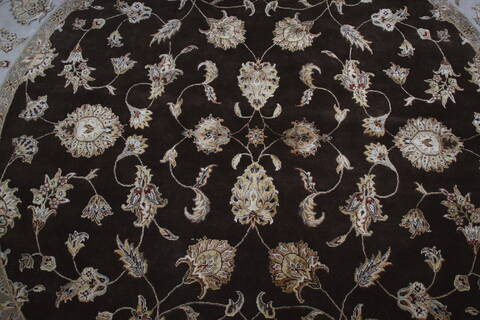 Jaipur Brown Round Hand Knotted 91 X 92 Area Rug 905-145489 Image 6