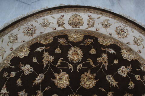 Jaipur Brown Round Hand Knotted 91 X 92 Area Rug 905-145489 Image 7