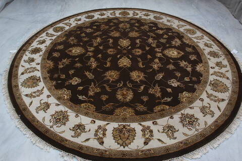 Jaipur Brown Round Hand Knotted 91 X 92 Area Rug 905-145489 Image 8