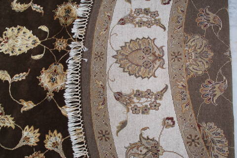 Jaipur Brown Round Hand Knotted 91 X 92 Area Rug 905-145489 Image 9