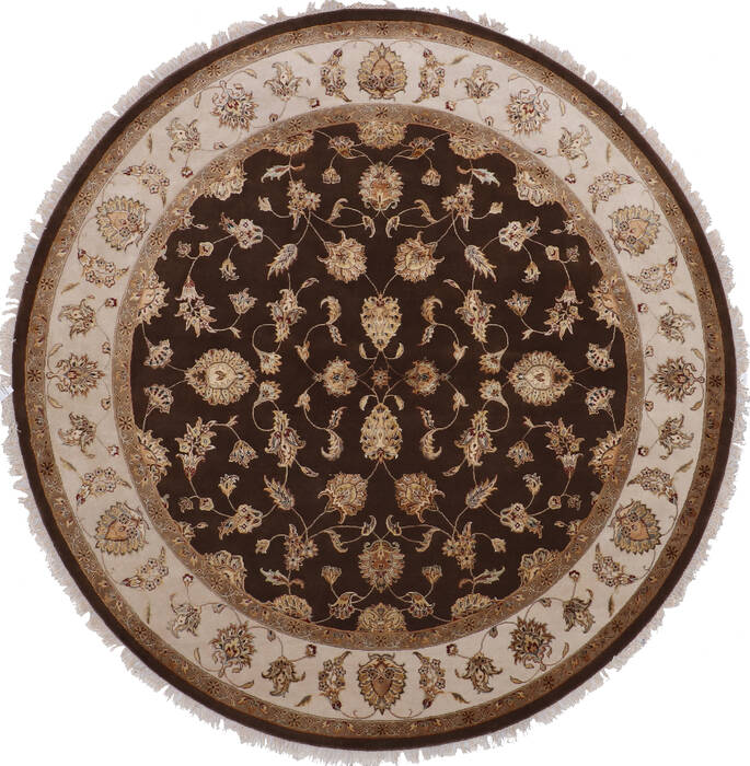 Jaipur Brown Round Hand Knotted 91 X 92 Area Rug 905-145489 Image 0