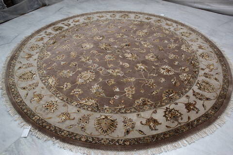 Jaipur Beige Round Hand Knotted 811 X 92 Area Rug 905-145490 Image 2