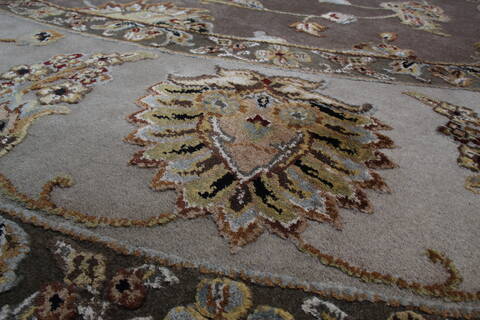 Jaipur Beige Round Hand Knotted 811 X 92 Area Rug 905-145490 Image 4