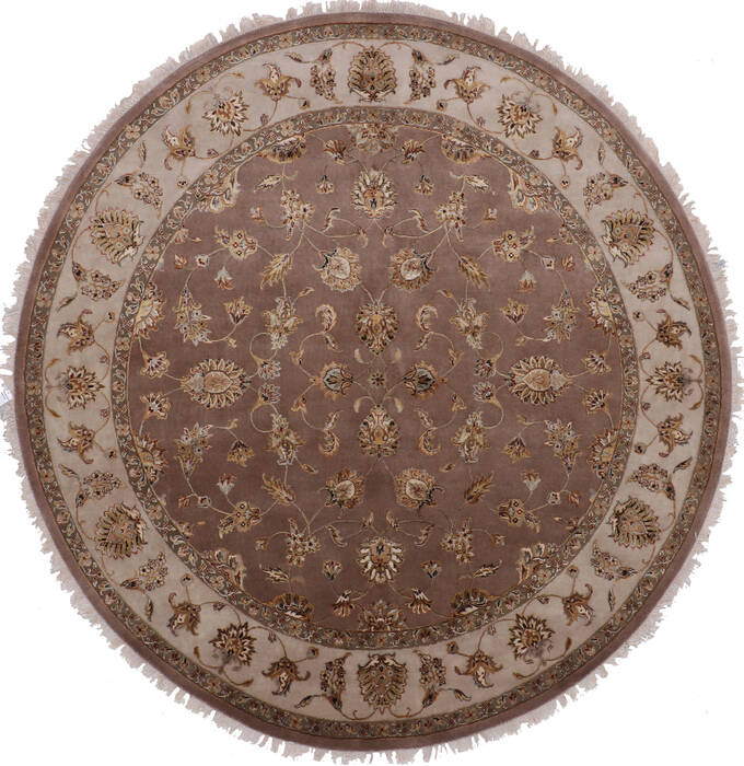 Jaipur Beige Round Hand Knotted 811 X 92 Area Rug 905-145490 Image 0