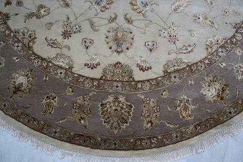 Jaipur White Round Hand Knotted 91 X 91 Area Rug 905-145491 Image 5