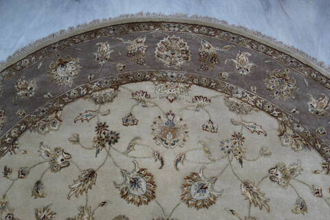 Jaipur White Round Hand Knotted 91 X 91 Area Rug 905-145491 Image 7
