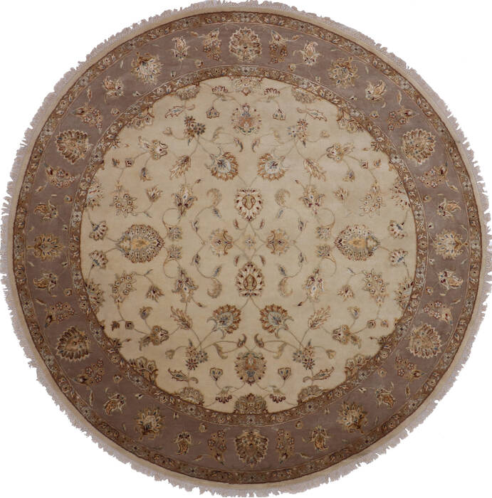 Jaipur White Round Hand Knotted 91 X 91 Area Rug 905-145491 Image 0