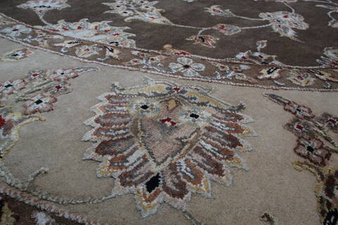 Jaipur Brown Round Hand Knotted 90 X 92 Area Rug 905-145492 Image 4