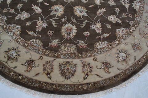 Jaipur Brown Round Hand Knotted 90 X 92 Area Rug 905-145492 Image 5