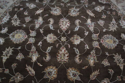 Jaipur Brown Round Hand Knotted 90 X 92 Area Rug 905-145492 Image 6