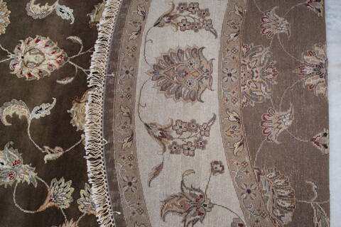 Jaipur Brown Round Hand Knotted 90 X 92 Area Rug 905-145492 Image 9