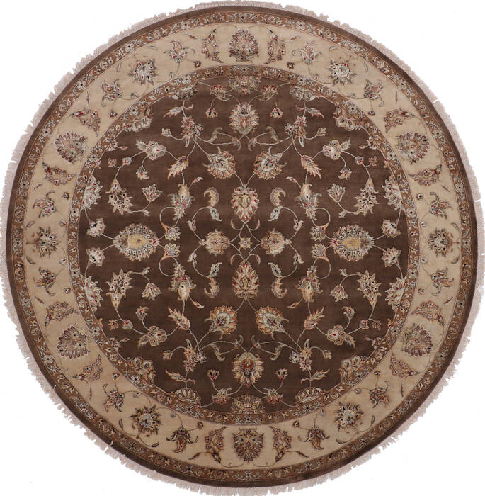 Jaipur Brown Round Hand Knotted 90 X 92 Area Rug 905-145492 Image 0