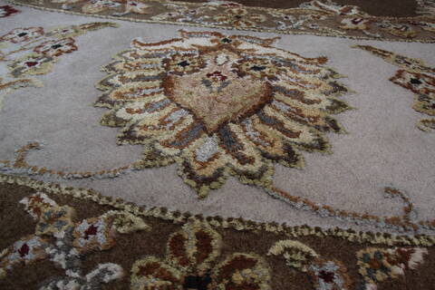 Jaipur Brown Round Hand Knotted 91 X 93 Area Rug 905-145493 Image 4