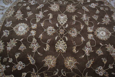 Jaipur Brown Round Hand Knotted 91 X 93 Area Rug 905-145493 Image 6