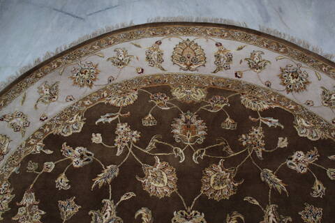 Jaipur Brown Round Hand Knotted 91 X 93 Area Rug 905-145493 Image 7