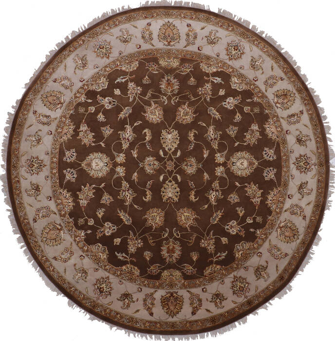Jaipur Brown Round Hand Knotted 91 X 93 Area Rug 905-145493 Image 0