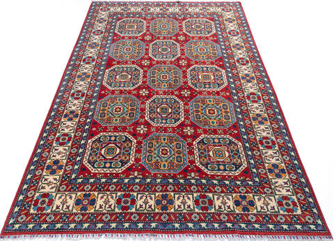 Kazak Red Hand Knotted 67 X 104  Area Rug 700-145496 Image 1