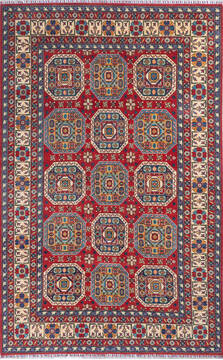 Kazak Red Hand Knotted 6'7" X 10'4"  Area Rug 700-145496