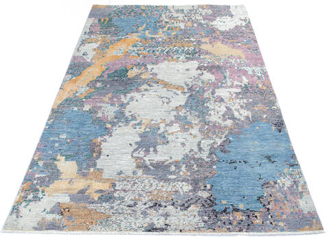 Modern Multicolor Hand Knotted 59 X 86 Area Rug 700-145497 Image 1