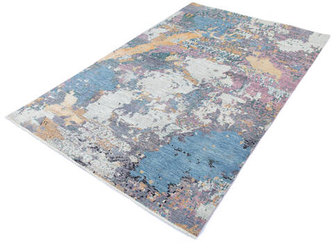 Modern Multicolor Hand Knotted 59 X 86 Area Rug 700-145497 Image 2