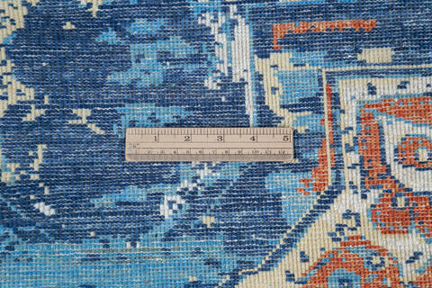 Modern Blue Hand Knotted 50 X 68 Area Rug 700-145499 Image 6
