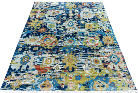 Modern Blue Hand Knotted 59 X 80 Area Rug 700-145502 Image 1