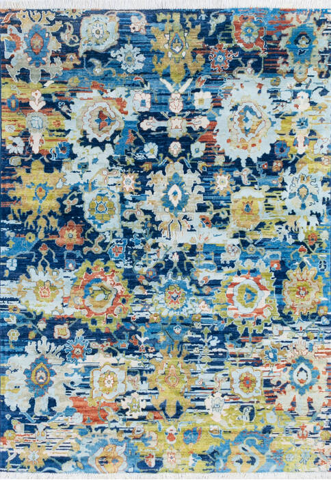 Modern Blue Hand Knotted 59 X 80 Area Rug 700-145502 Image 0