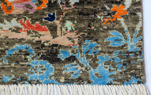 Modern Green Hand Knotted 42 X 61 Area Rug 700-145504 Image 4