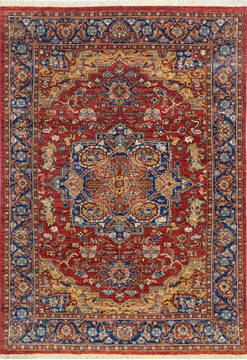 Chobi Red Hand Knotted 5'7" X 8'0"  Area Rug 700-145506