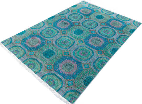 Chobi Green Hand Knotted 57 X 710 Area Rug 700-145508 Image 2