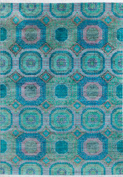 Chobi Green Hand Knotted 5'7" X 7'10"  Area Rug 700-145508