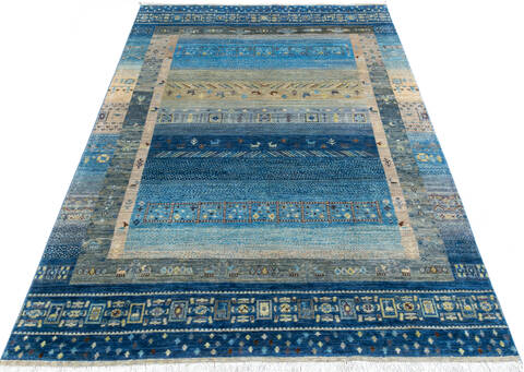 Chobi Blue Hand Knotted 62 X 91 Area Rug 700-145511 Image 1