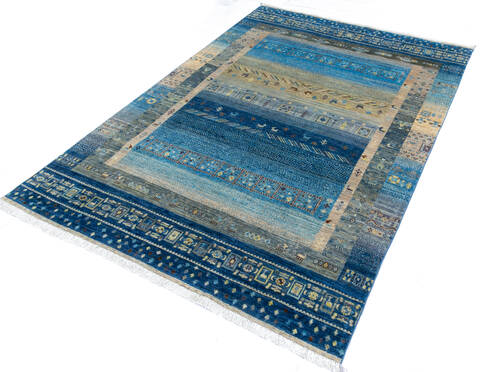 Chobi Blue Hand Knotted 62 X 91 Area Rug 700-145511 Image 2
